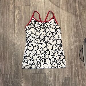 lululemon athletica Red and Black Circle Pattern Tank Top